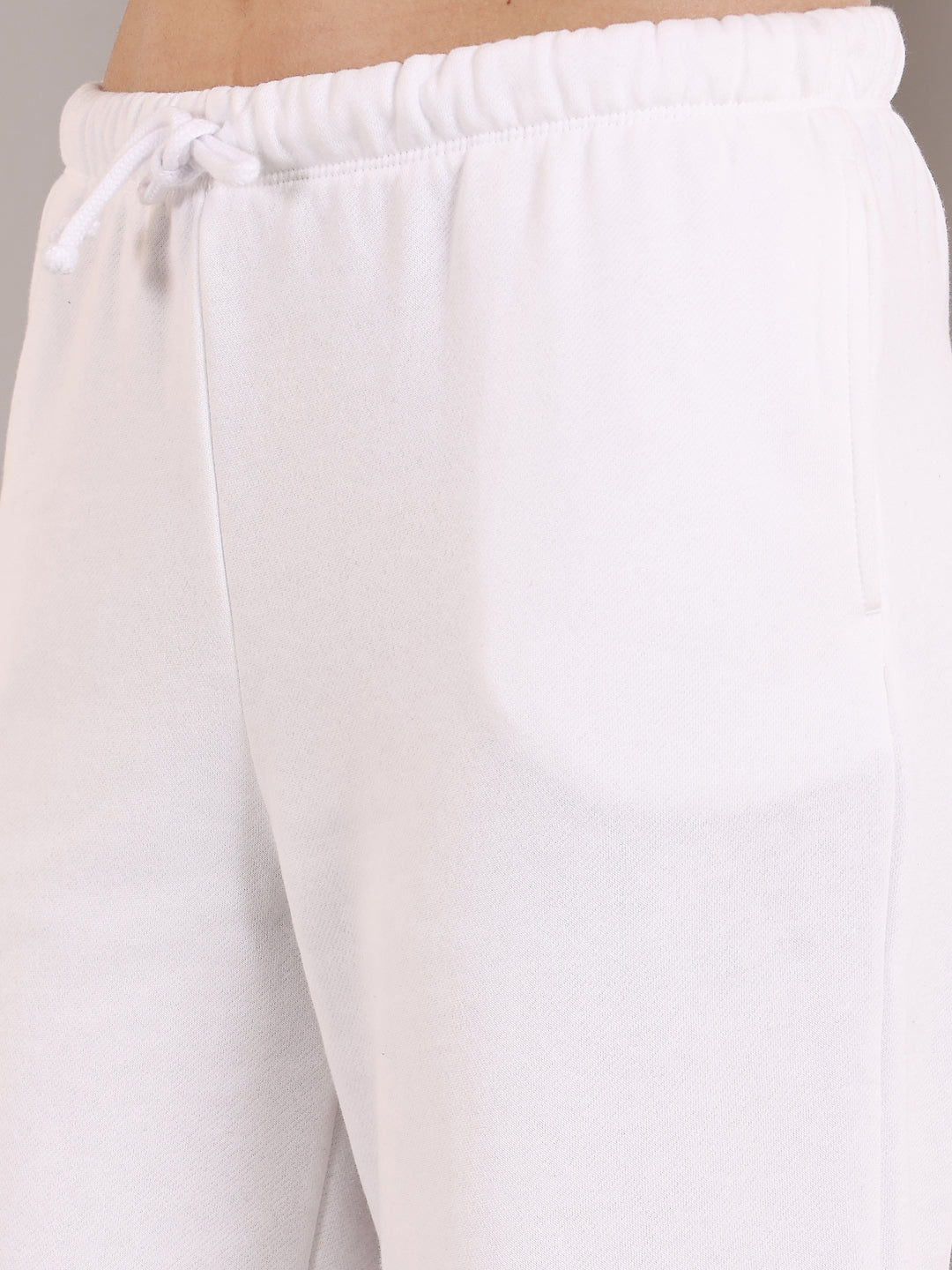 White Straight Fit Track Pants