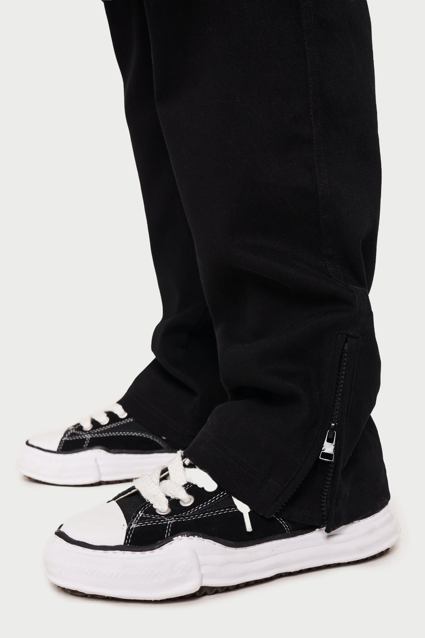black ripstop twill straight cargos