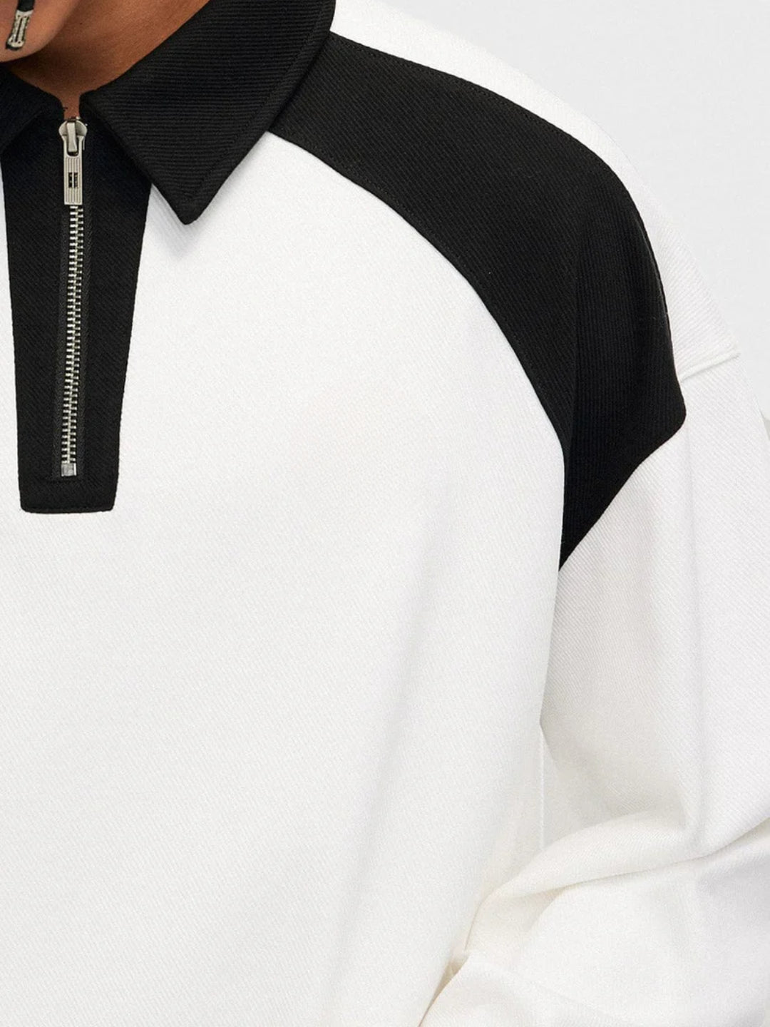 White Full Sleeve Polo Tshirt