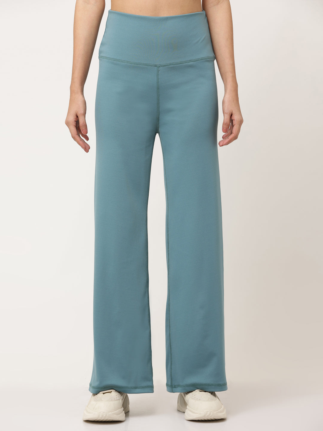 Blue Flared High Rise Full Length Yoga Pants