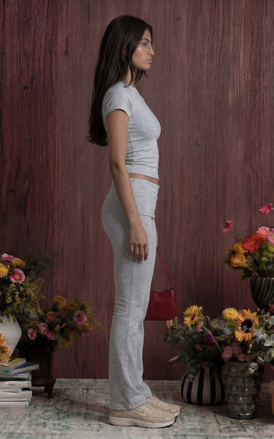 Soft Lounge Fold Over Pant And Raglan Top