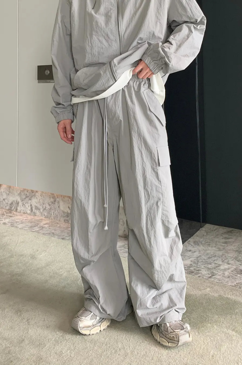 Grey Grenade Cargo Pant with multiple pockets and loose fit