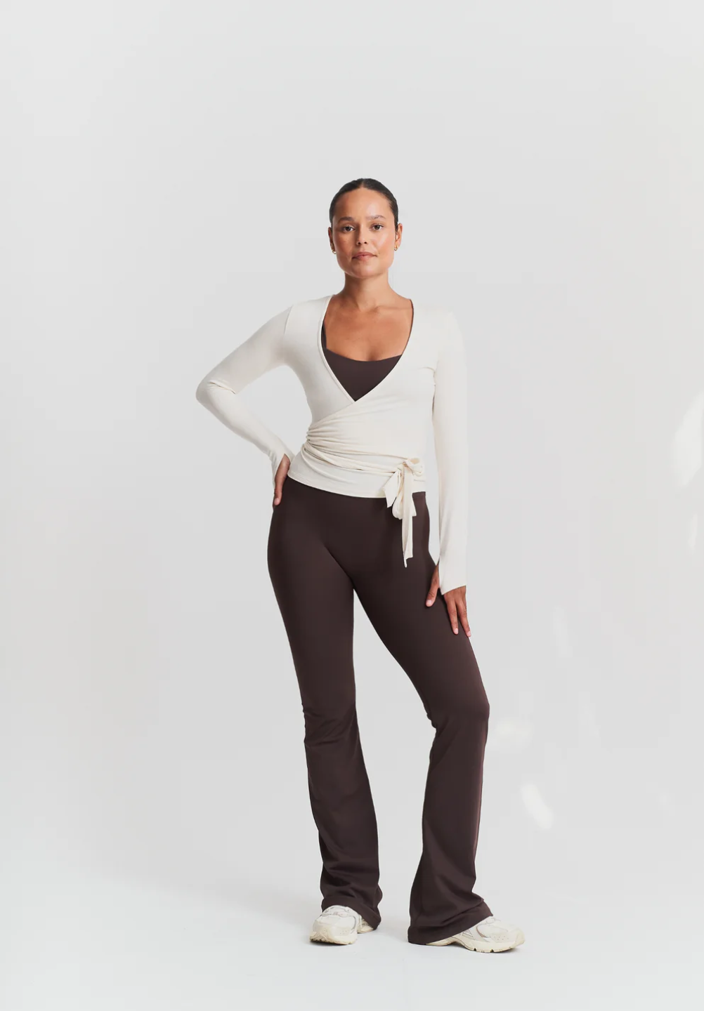 Soft Ballet Wrap Top Off White