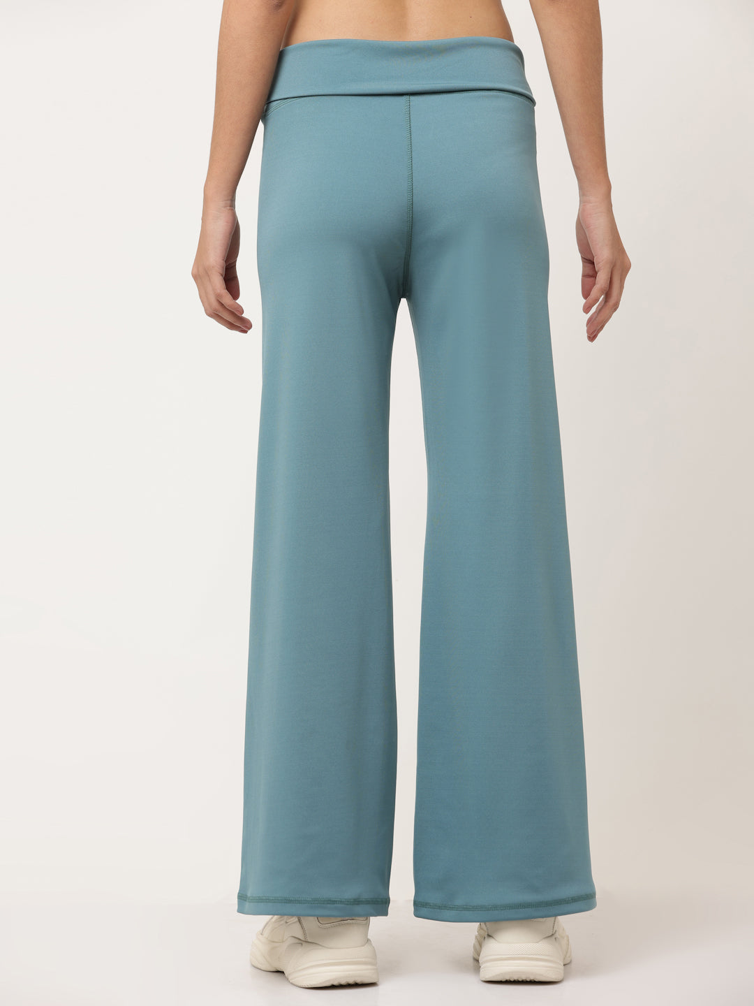 Blue Flared High Rise Full Length Yoga Pants