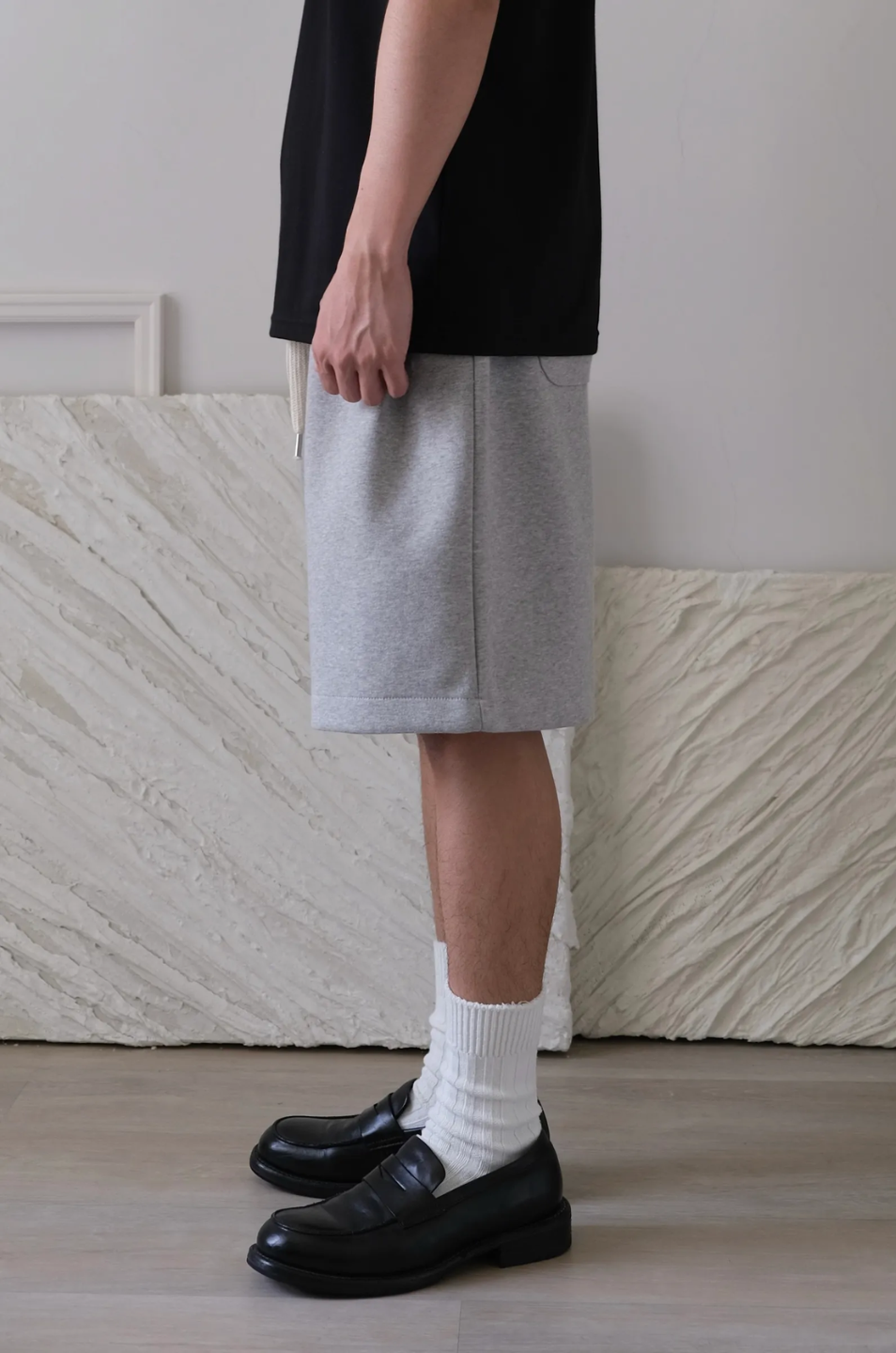 Sweat Shorts With Cotton Belt Grey Melange