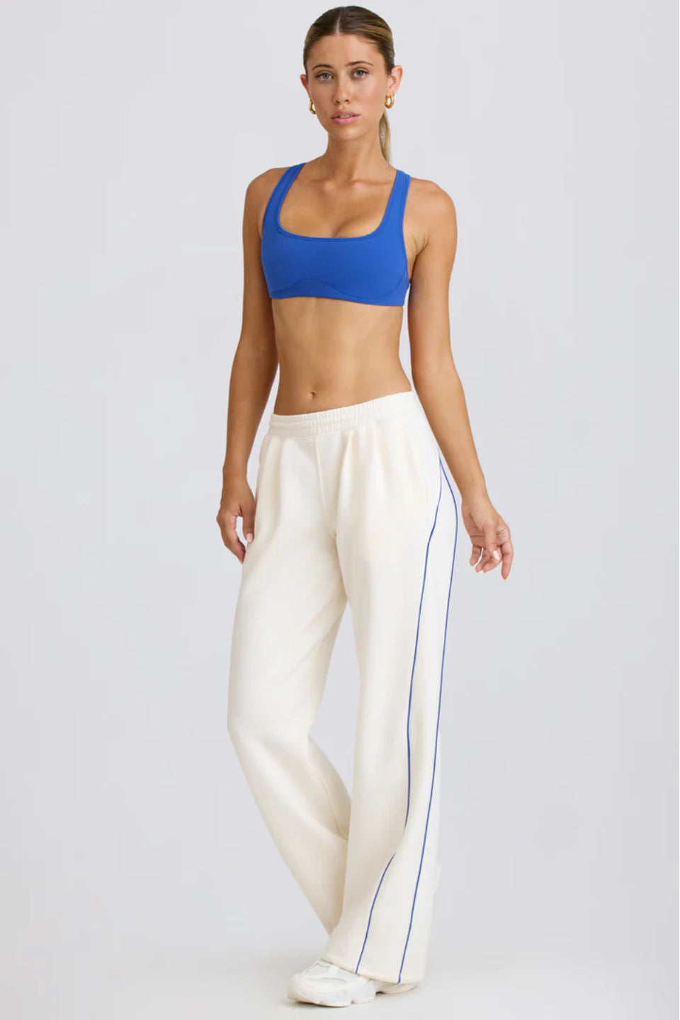 white drift track pants