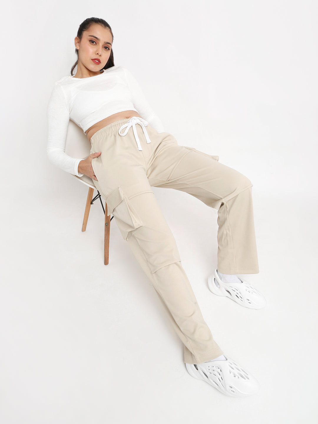 beige utility cargo pants