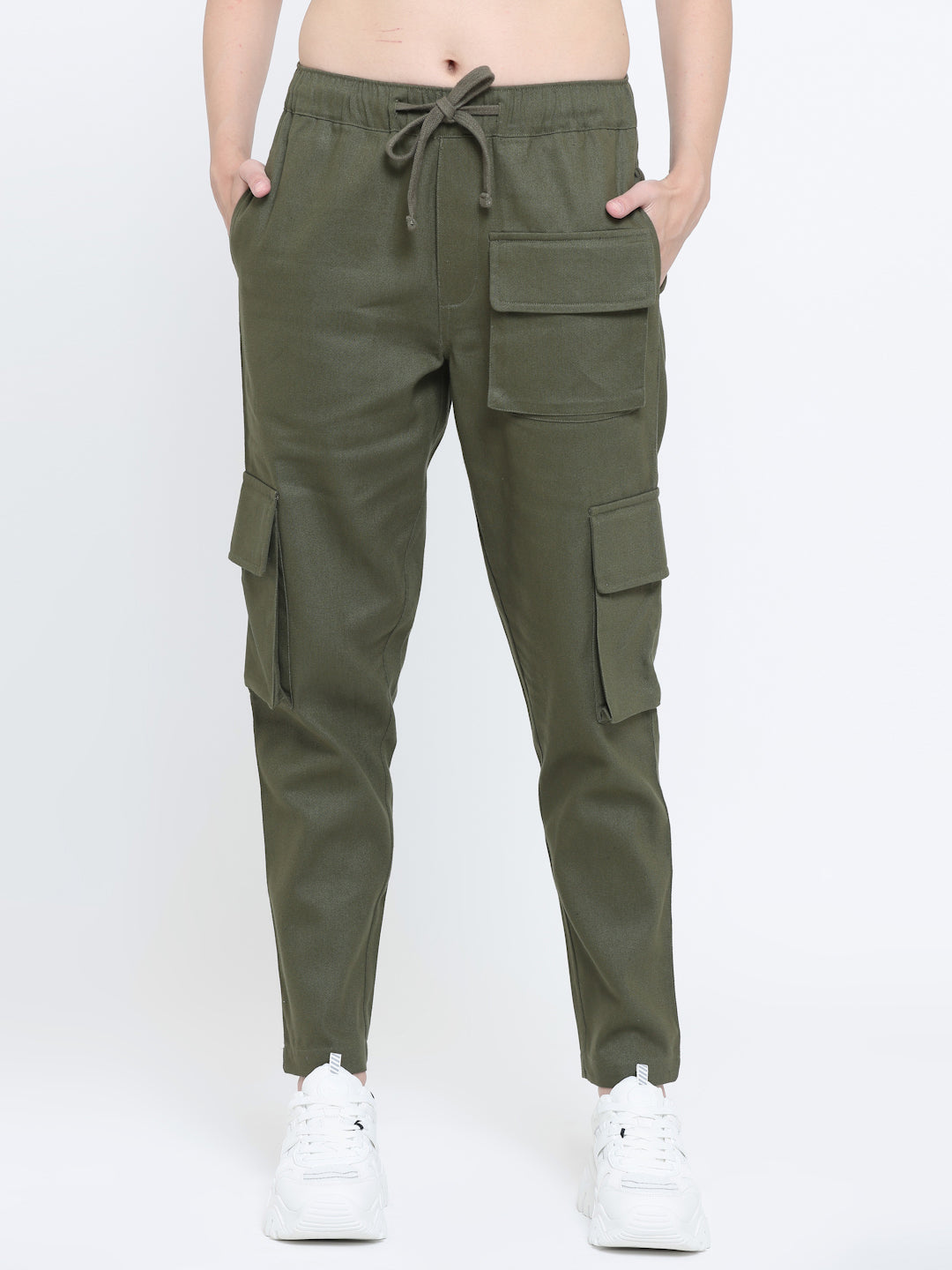 Green utility cargo pants