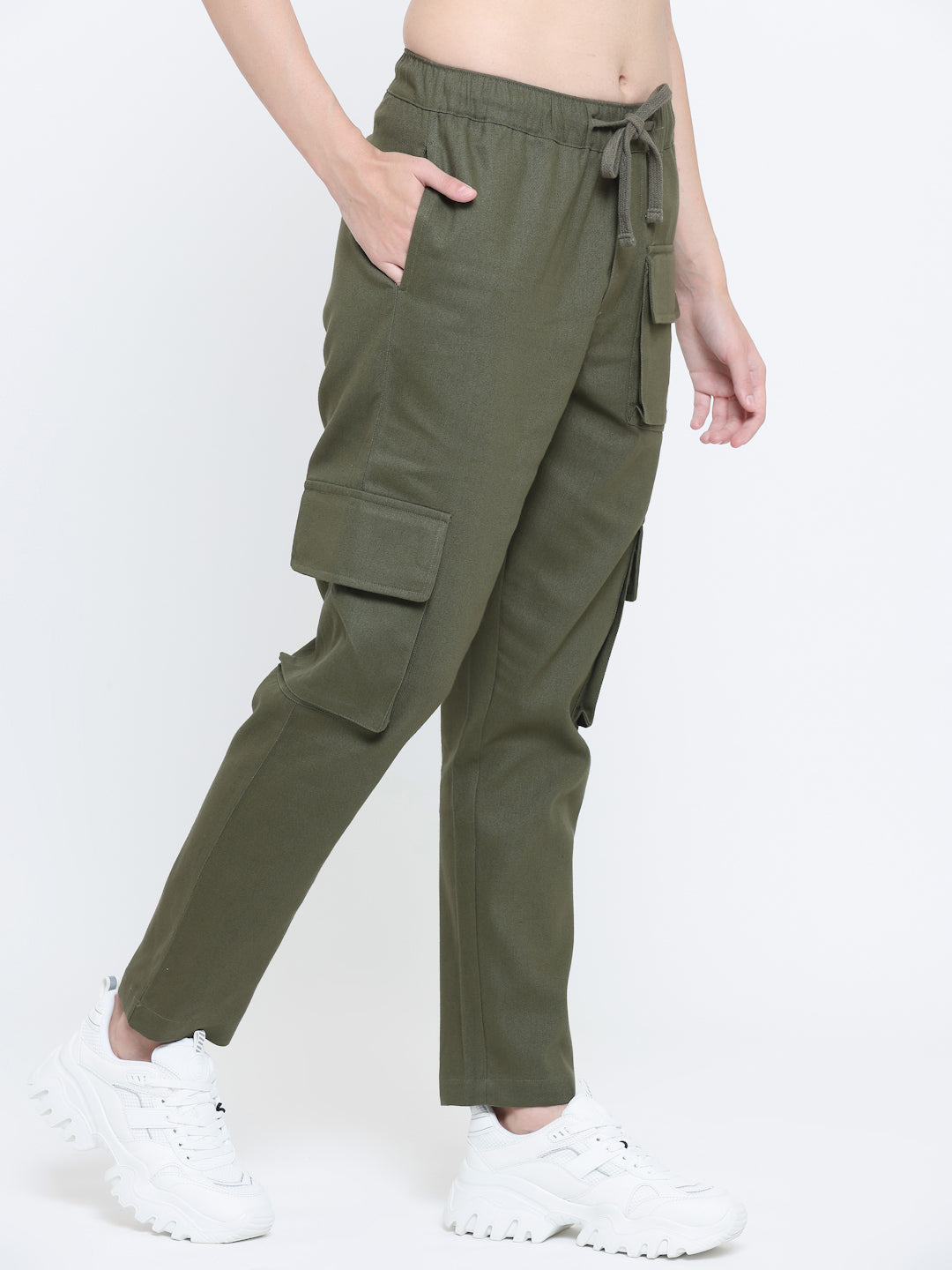 Green utility cargo pants