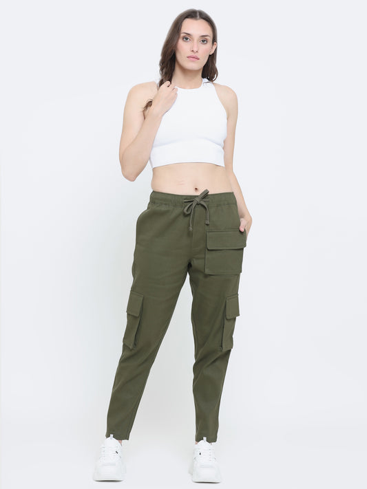 Green utility cargo pants