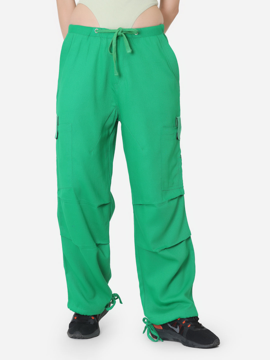 Green Twill Parachute Pant