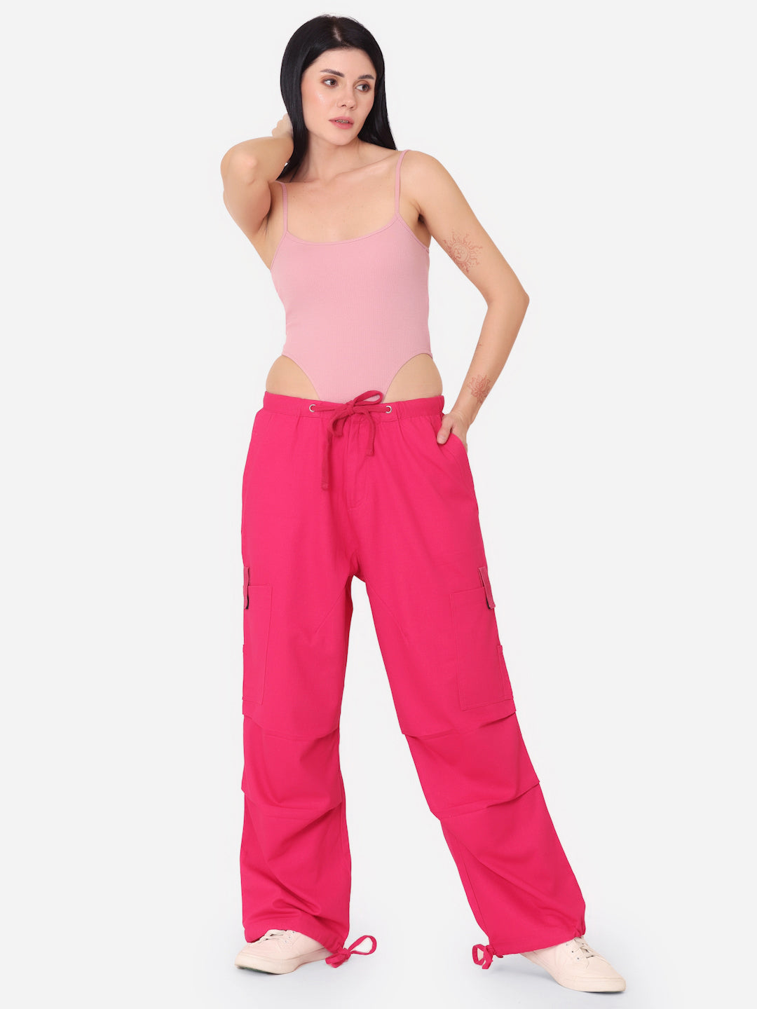 Red Twill Parachute Pant