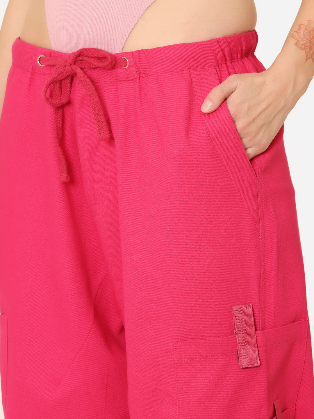 Red Twill Parachute Pant