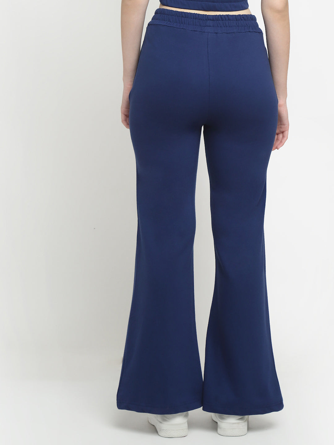 navy blue flared track pants