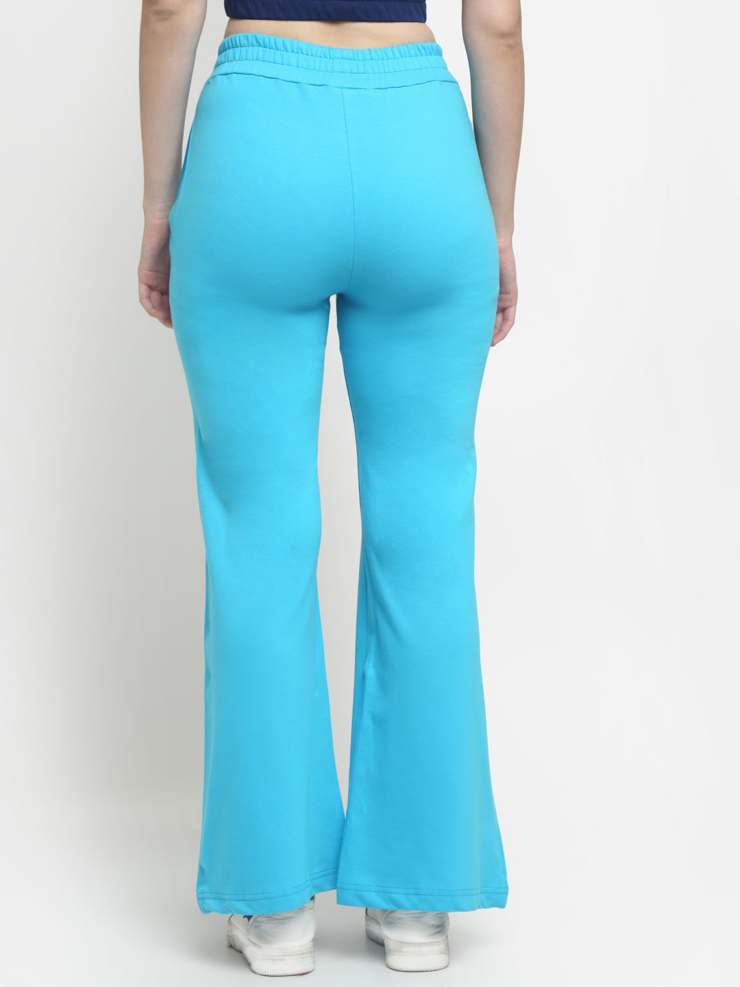 sky blue flared track pants