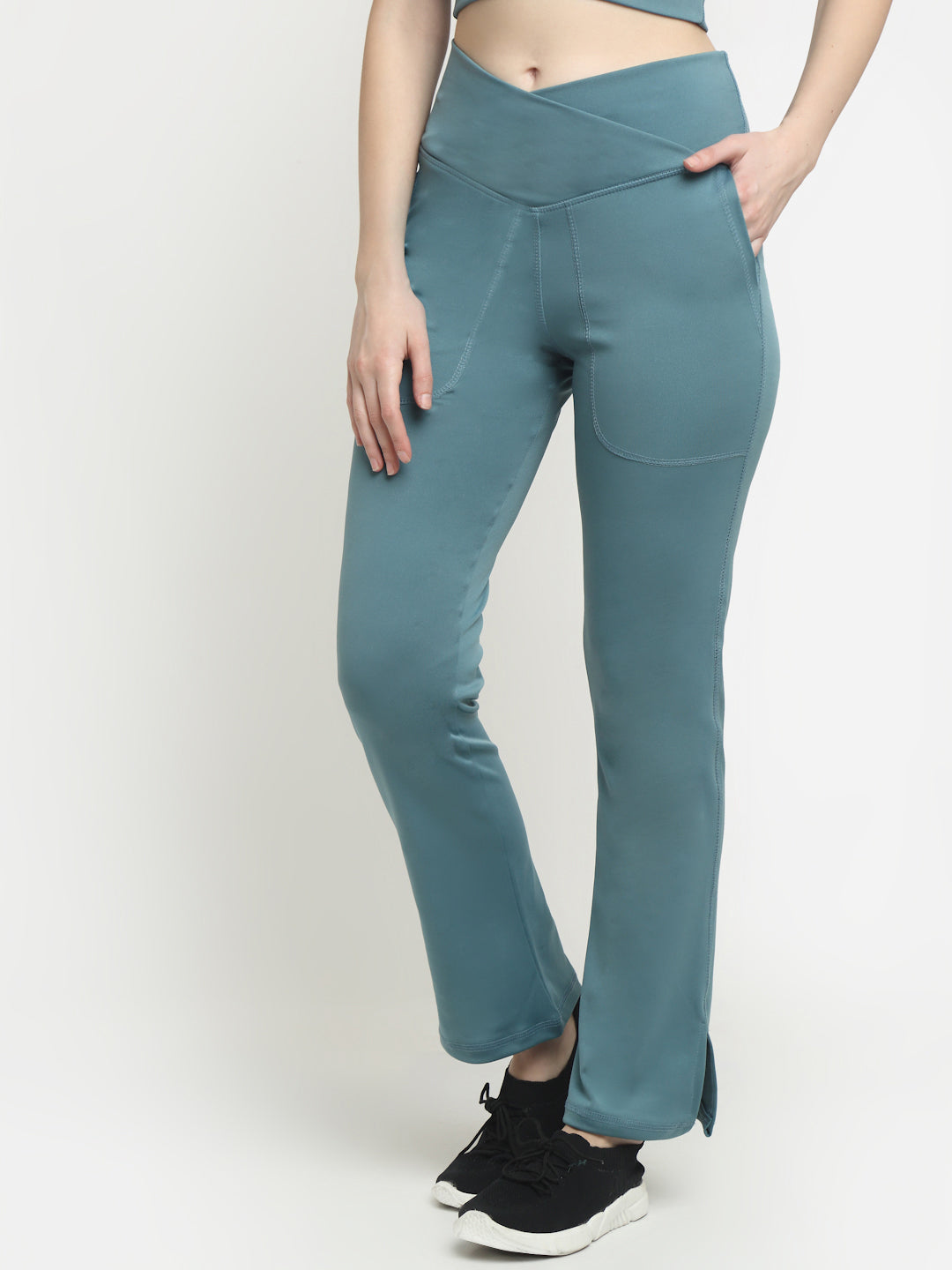 ice blue flare leggings