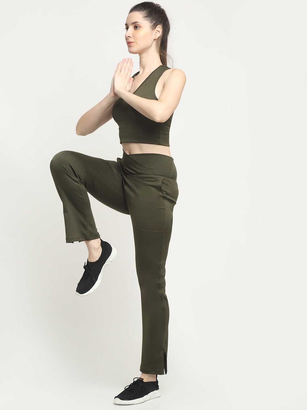 deep sage green flare leggings