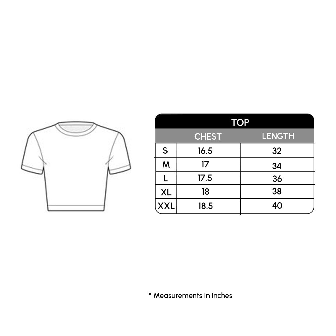 Size Chart of Molly Rhinestone Top