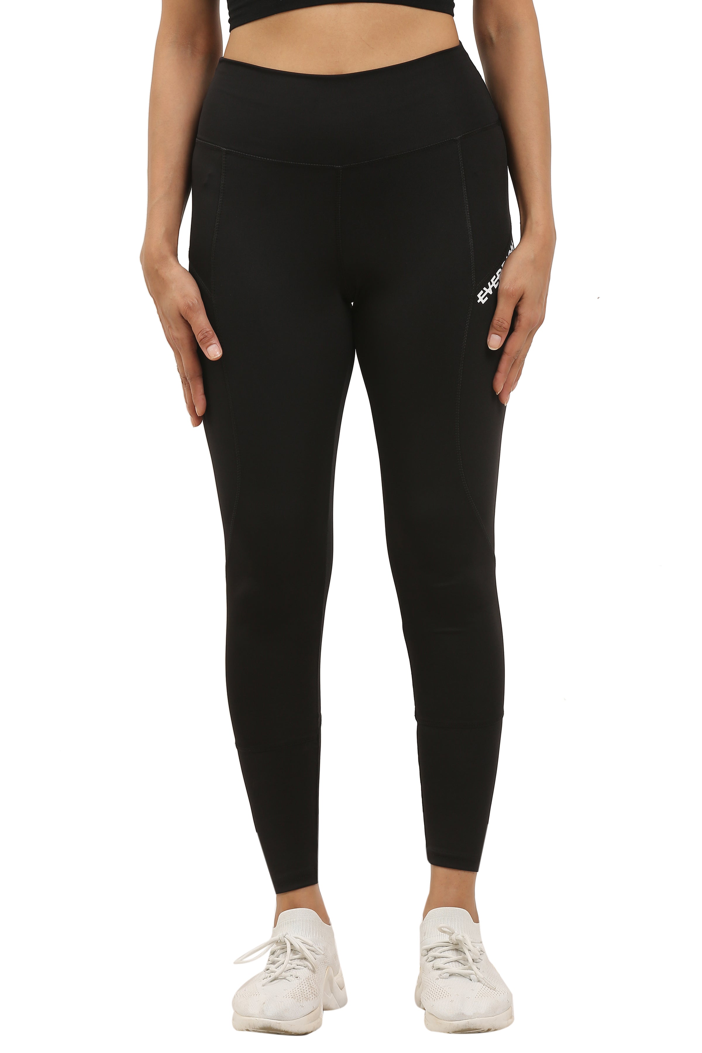 high-rise black gym tights