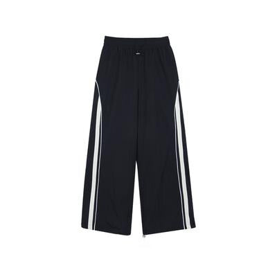 black tracksuit with white stripes