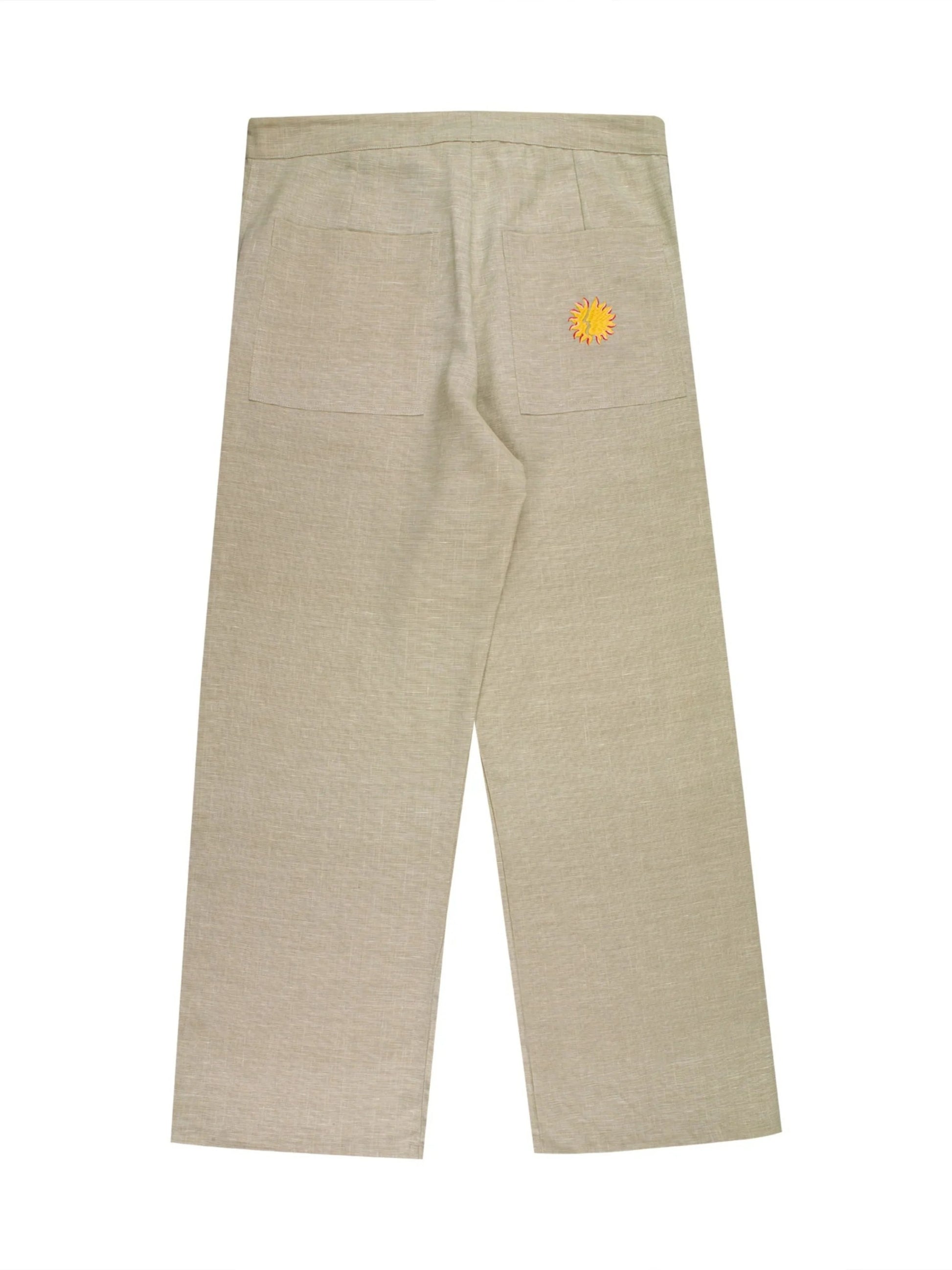 Relazed fit Sol Linen Pants available in Dust, Mustard, Black, Indigo, and Pearl colors