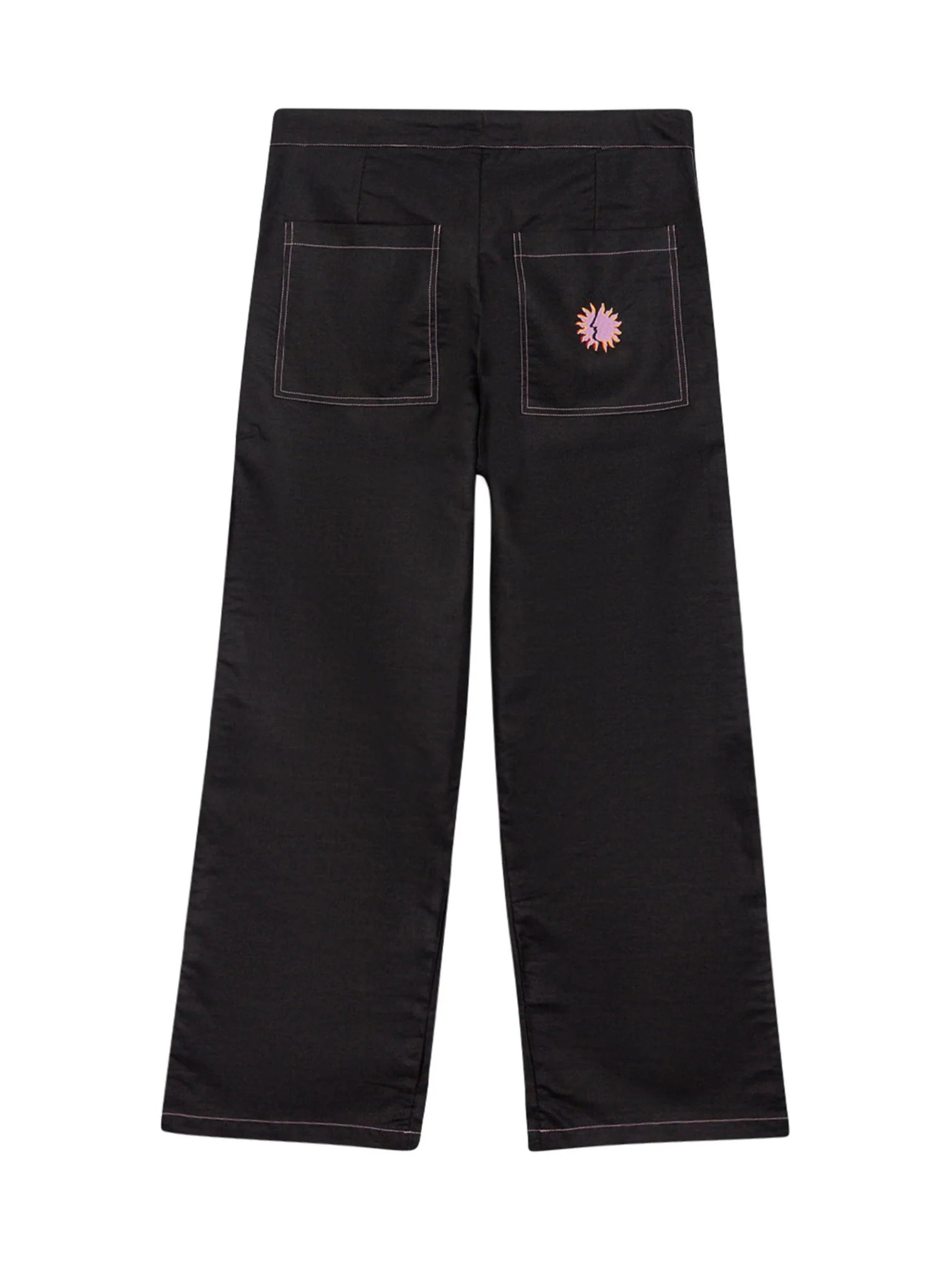 Relaxed fit Sol Linen Pants with a drawstring and pockets available in Dust, Mustard, Black, Indigo, and Pearl colors