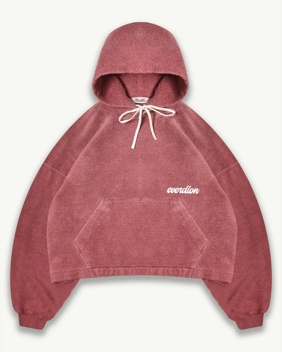 Burgundy Hoodie with a brand logo on a white background