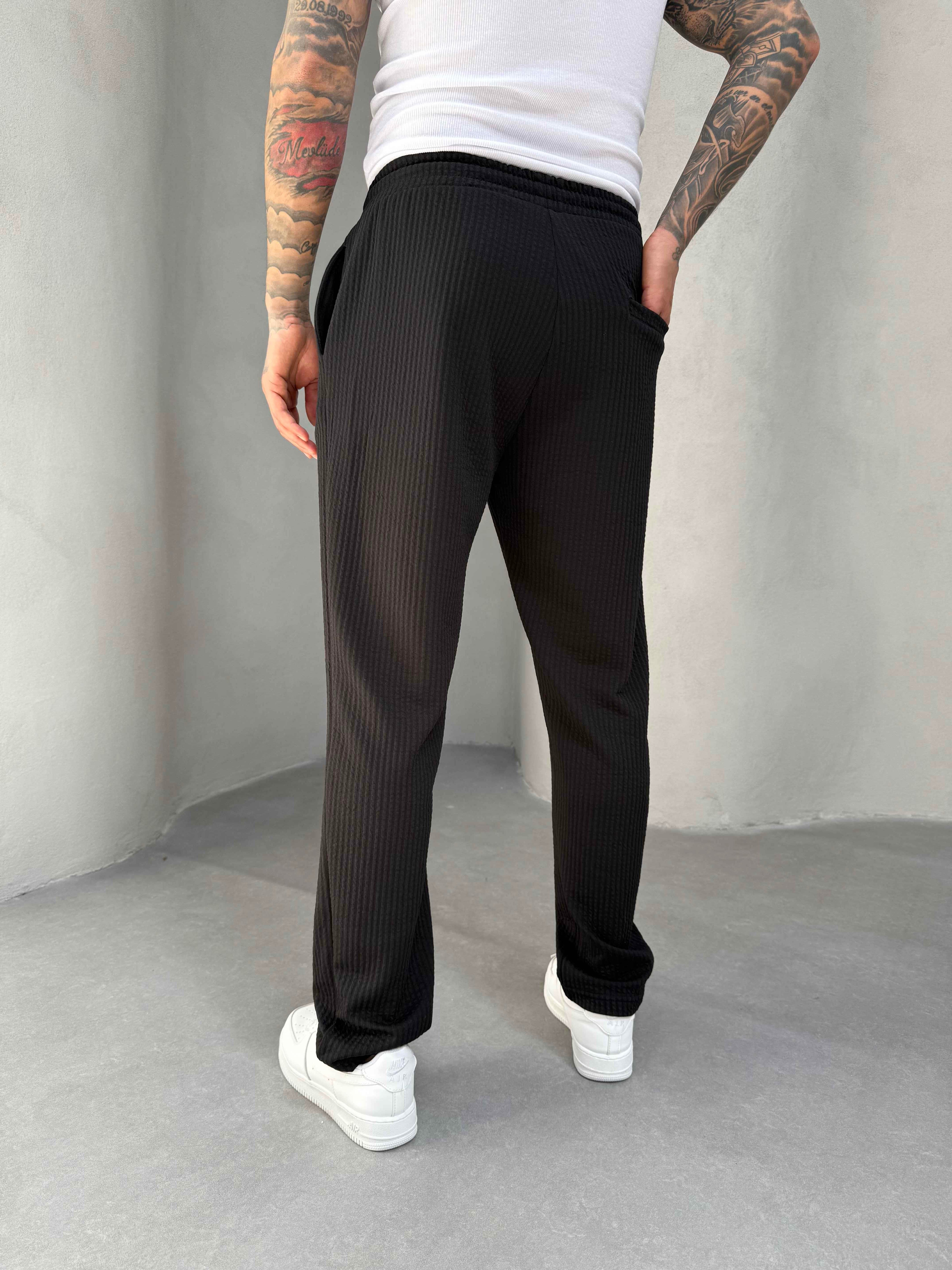 Ribbed Joggers Black