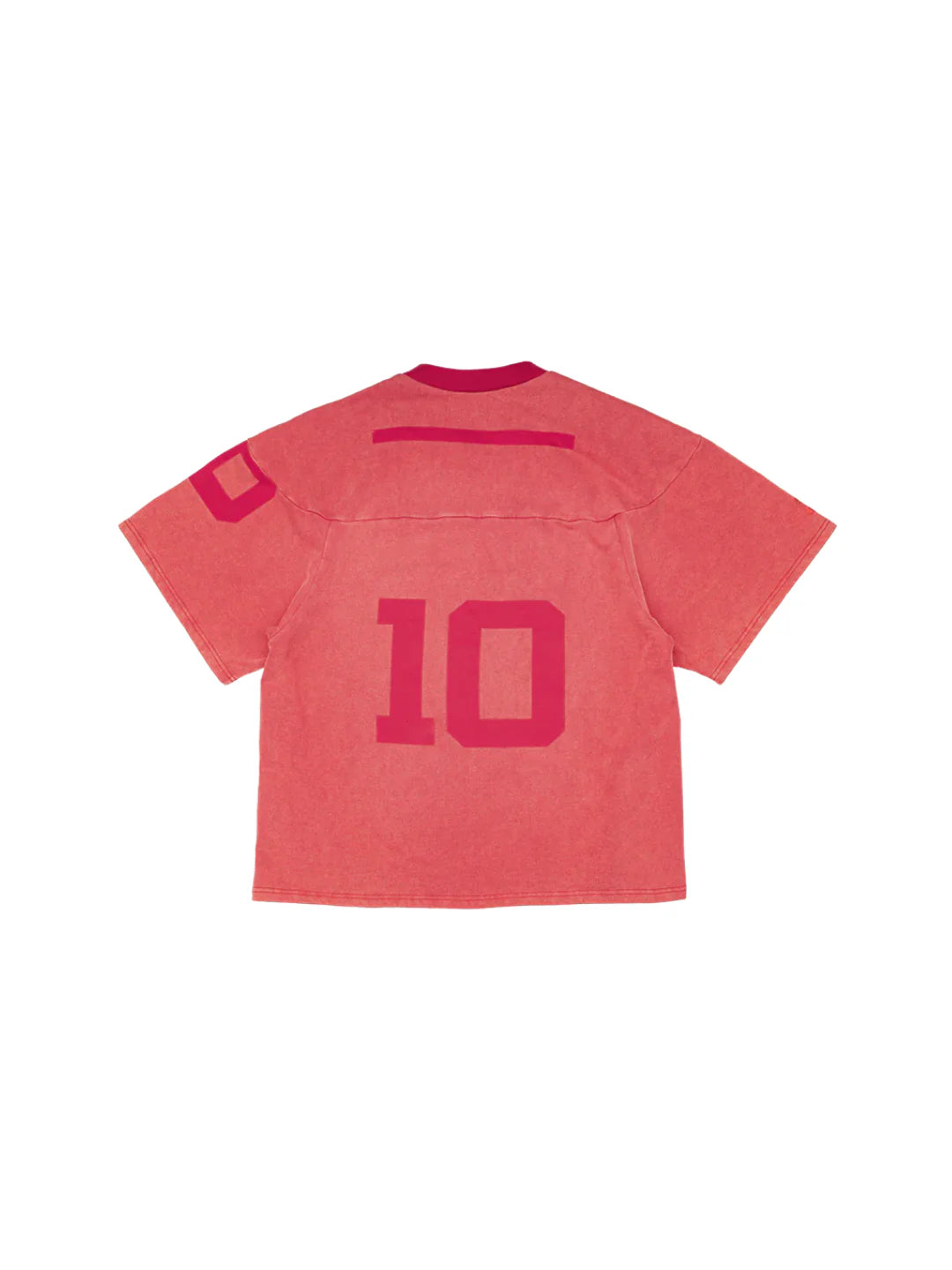 Red sports jersey with number 10 on a white background
