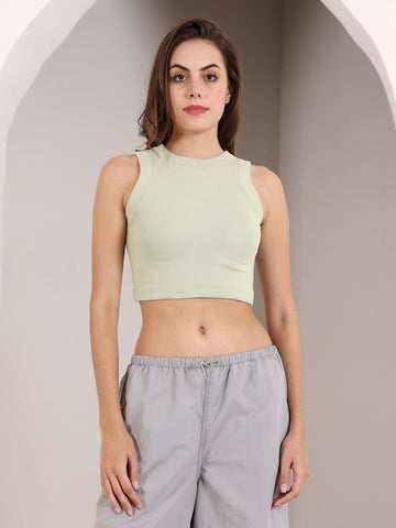 Green Rib Tank Top