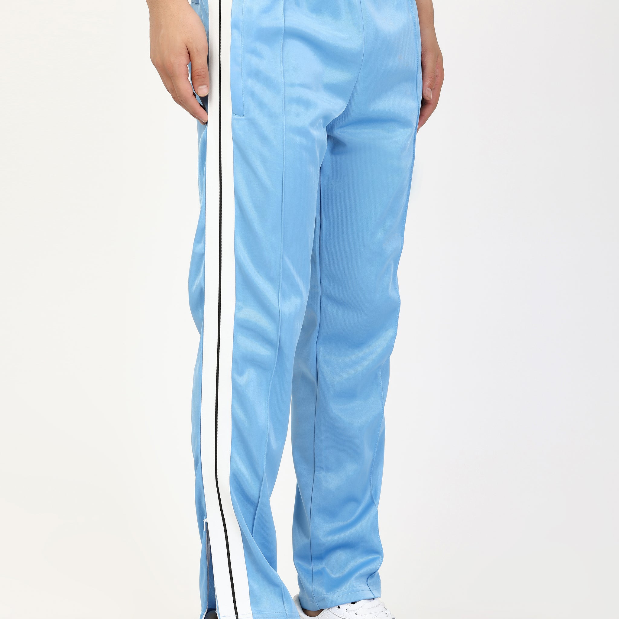 Blue Side tape straight fit track pants