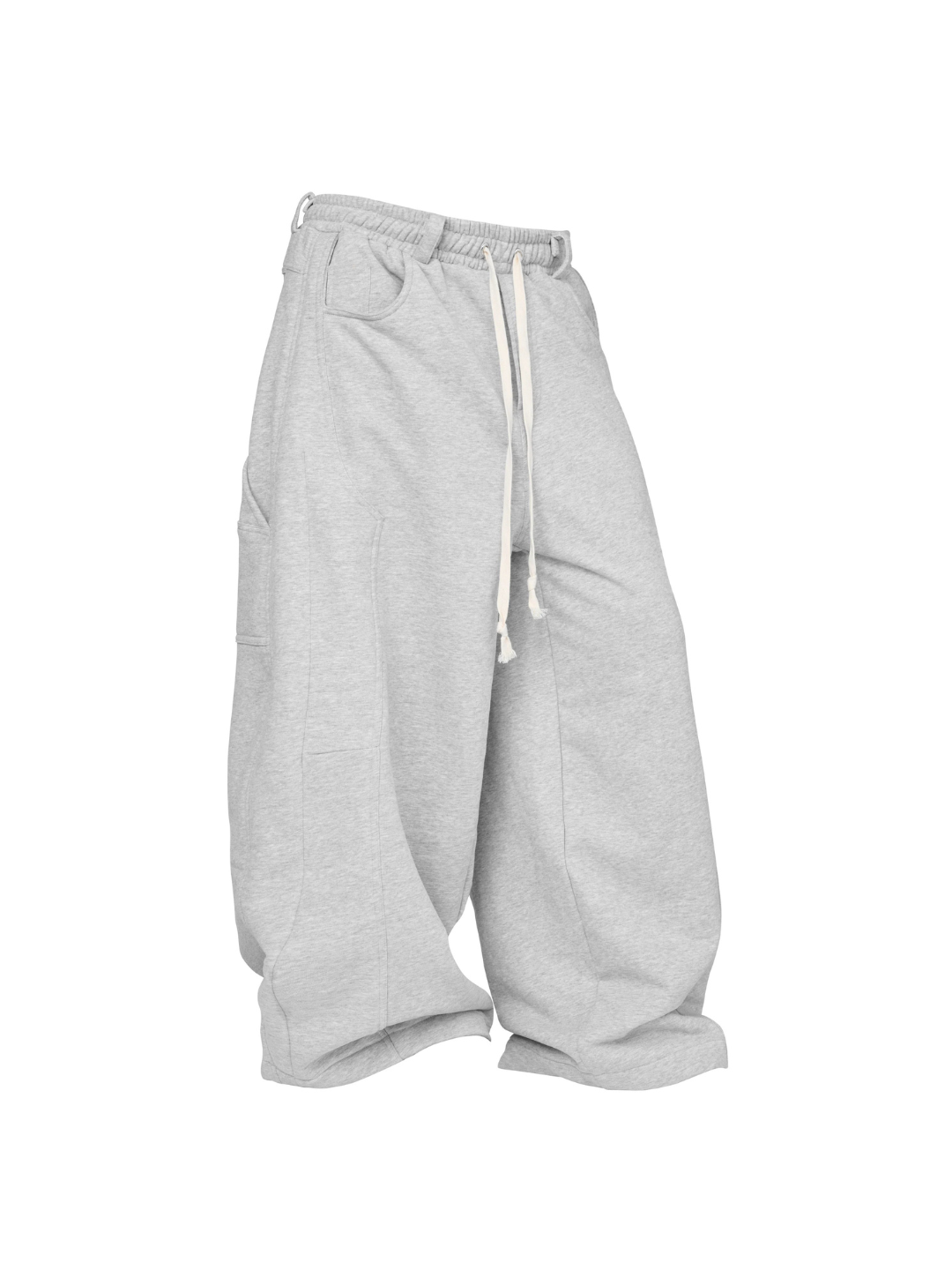 Grey Sweatpants featuring an elastic waistband with an adjustable drawstring and functional pocket detailing, they balance practicality with a clean, minimal streetwear aesthetic.