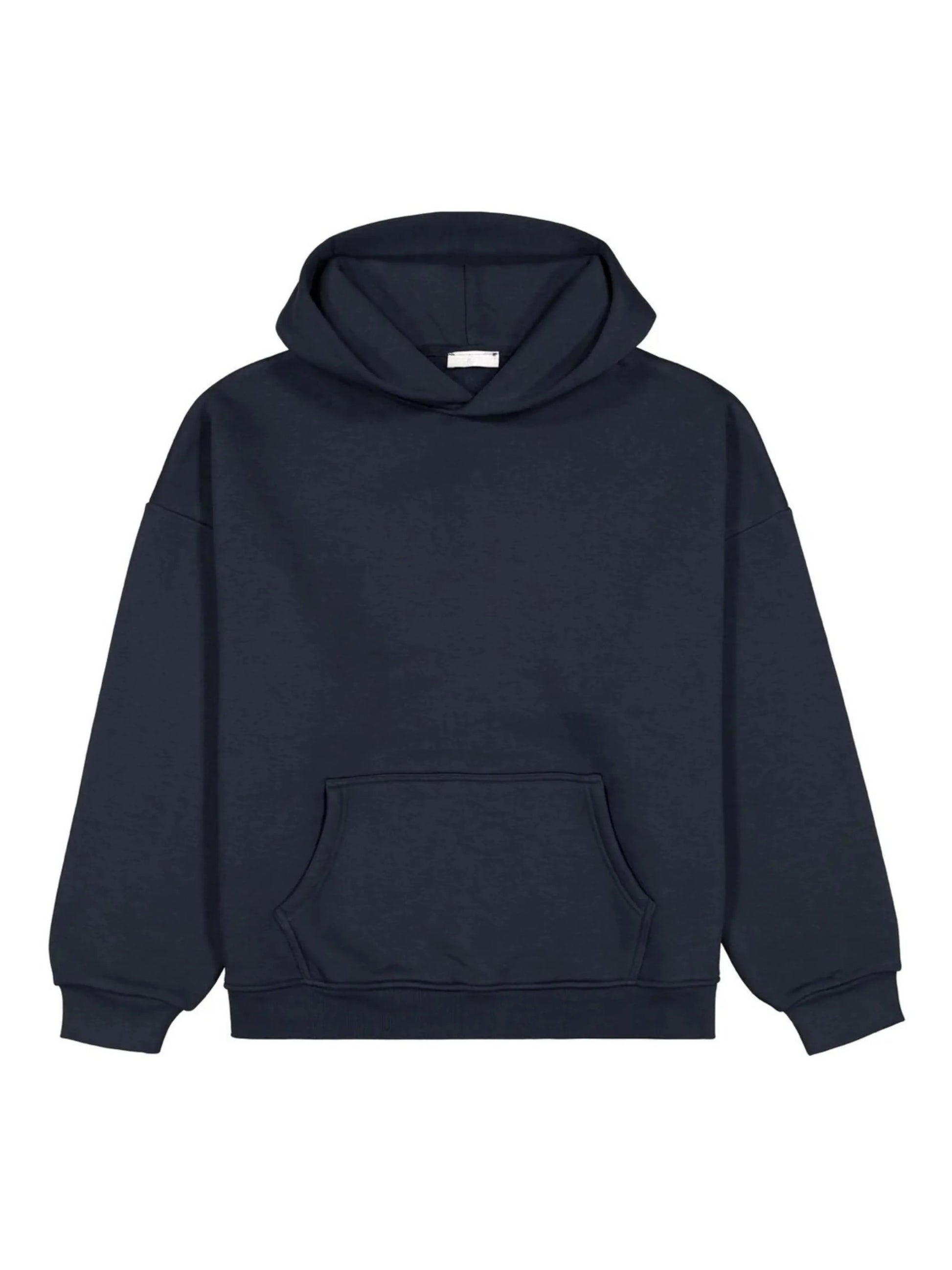 Navy blue hoodie on a white background
