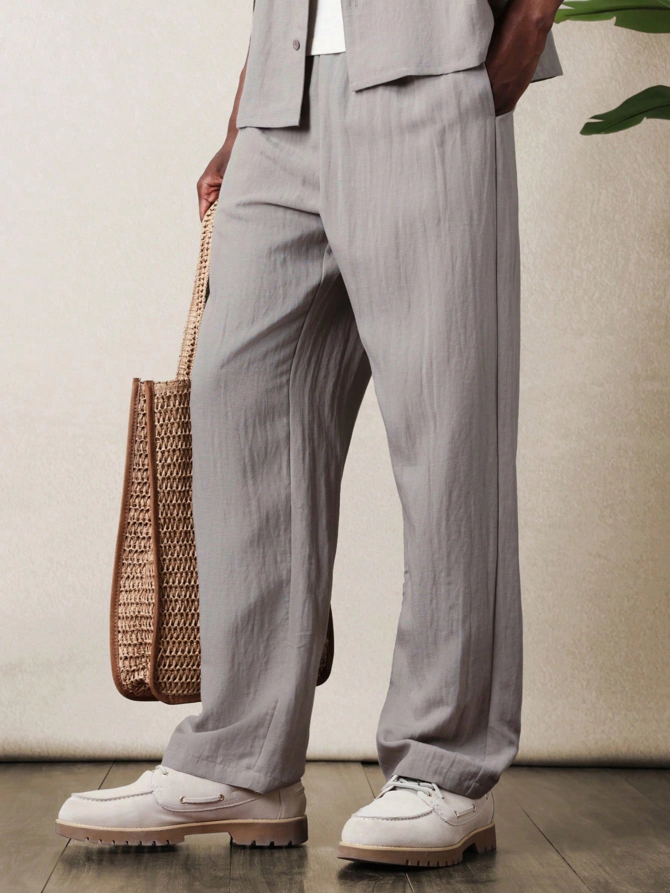 Everdion's Rayas Loose Fit Shirt And Pant in Apricot with matching outfit set