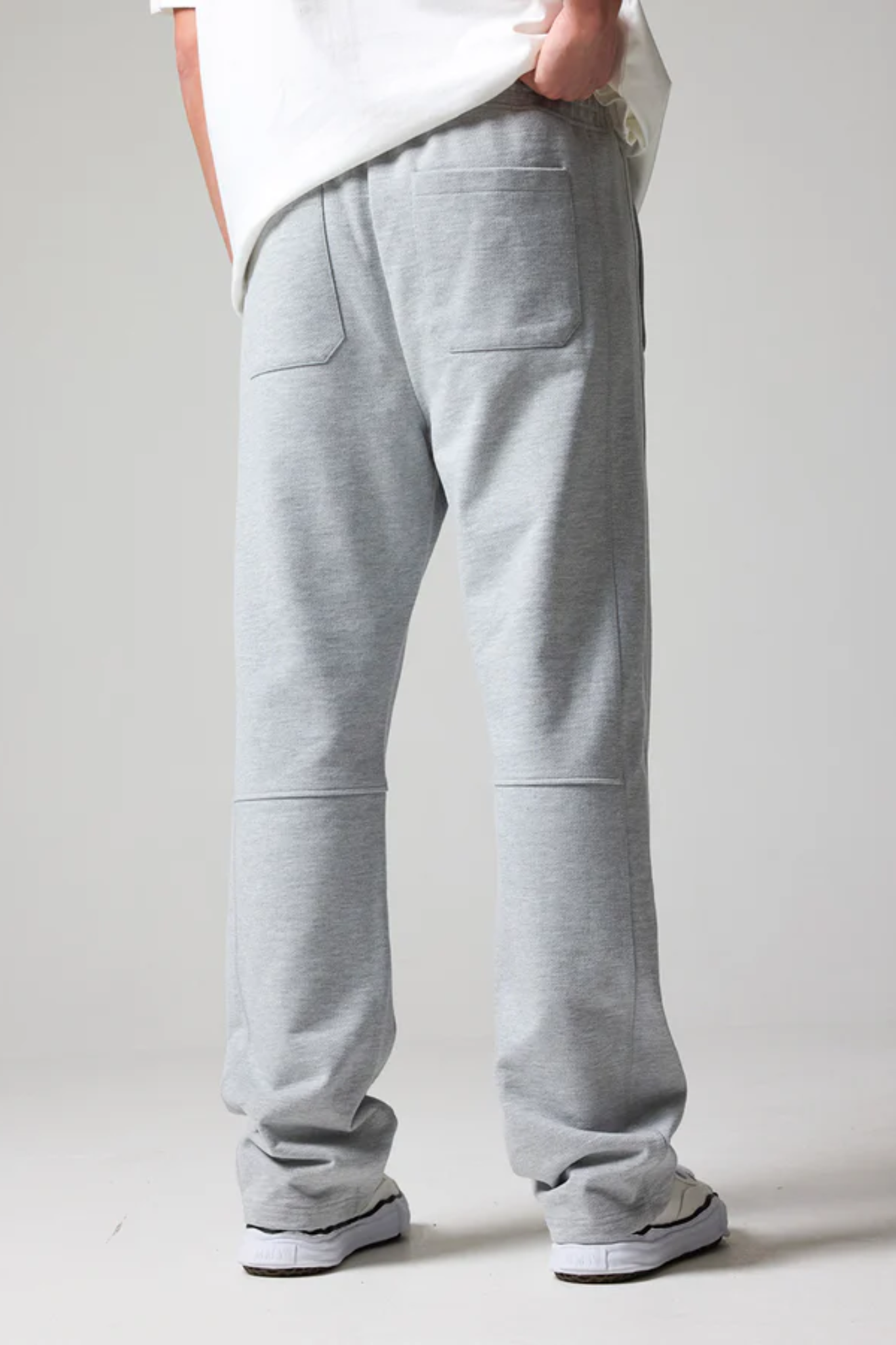 Grey Melange Open Hem Jogger