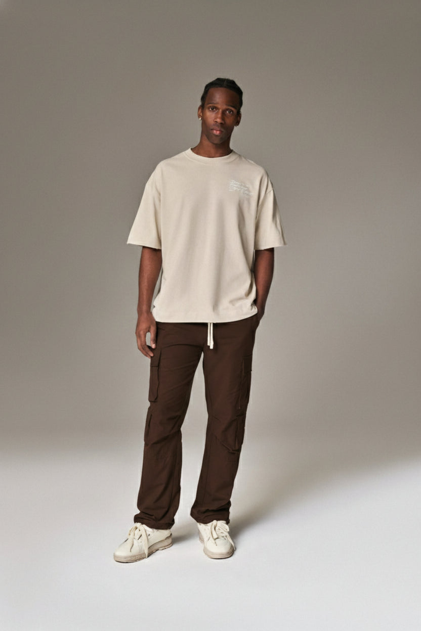 Rodeo Brown Cargo Pant with adjustable drawstring and pant with pockets