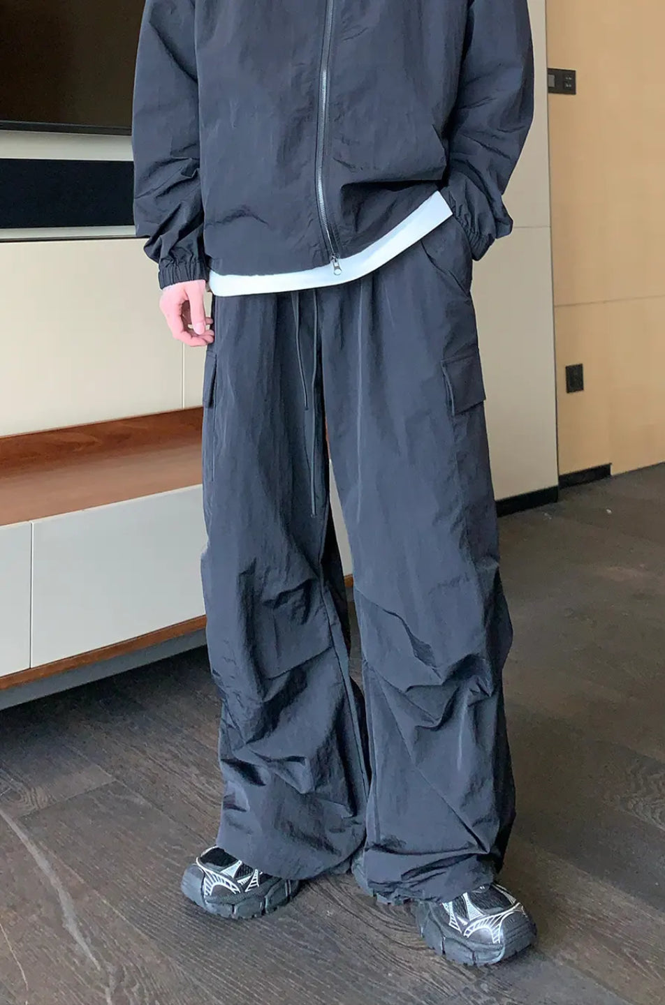 Black Grenade Tracksuit, zip up jacket and easy fit bottoms 