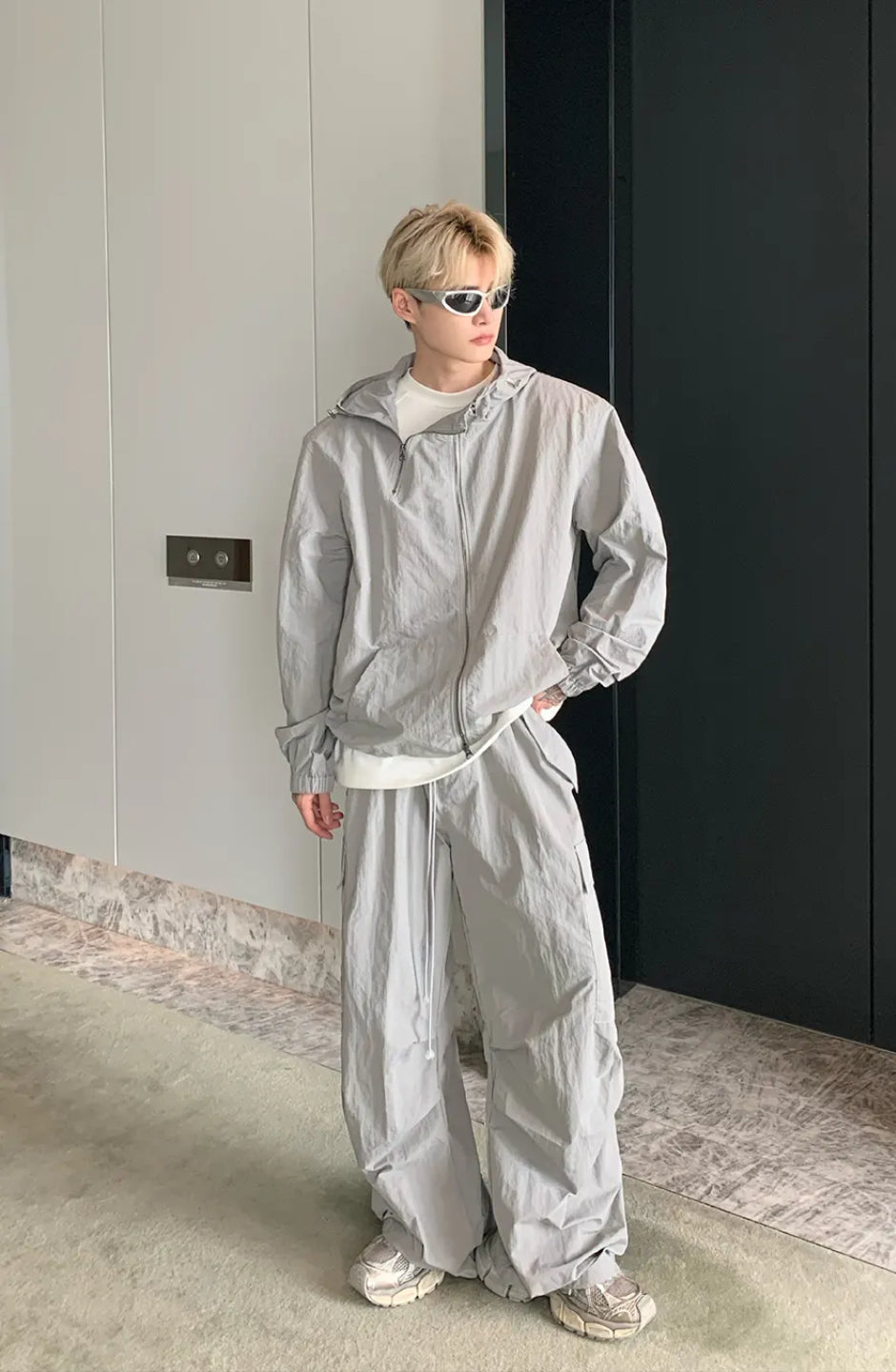 Grey Grenade Cargo Pant with multiple pockets and loose fit 