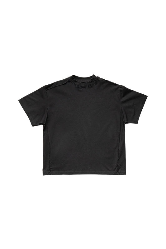 Black t-shirt on a white background