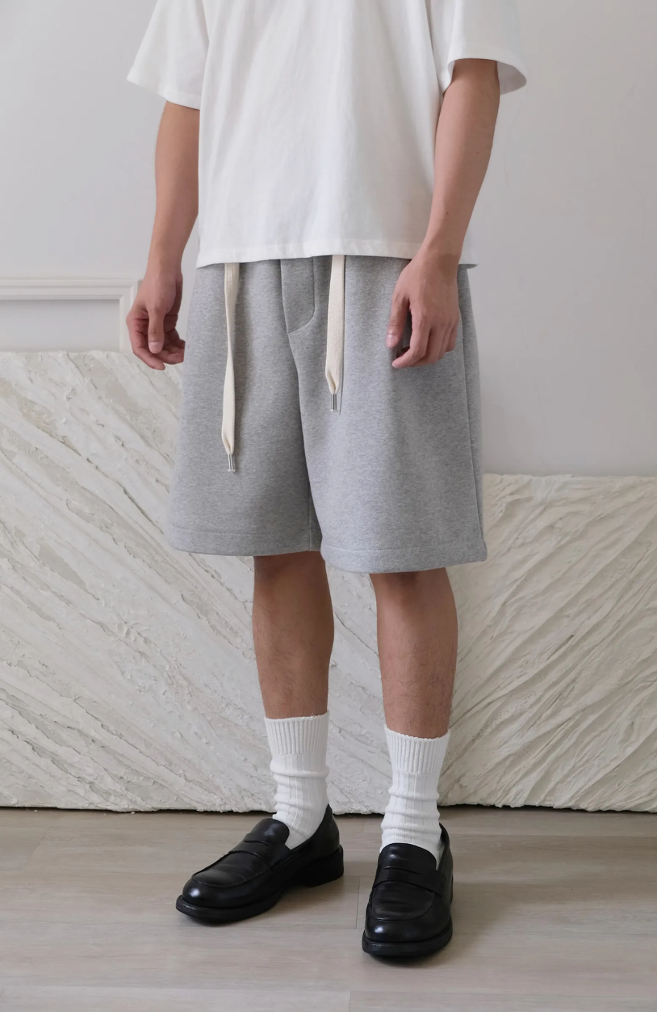 Sweat Shorts With Cotton Belt Grey Melange