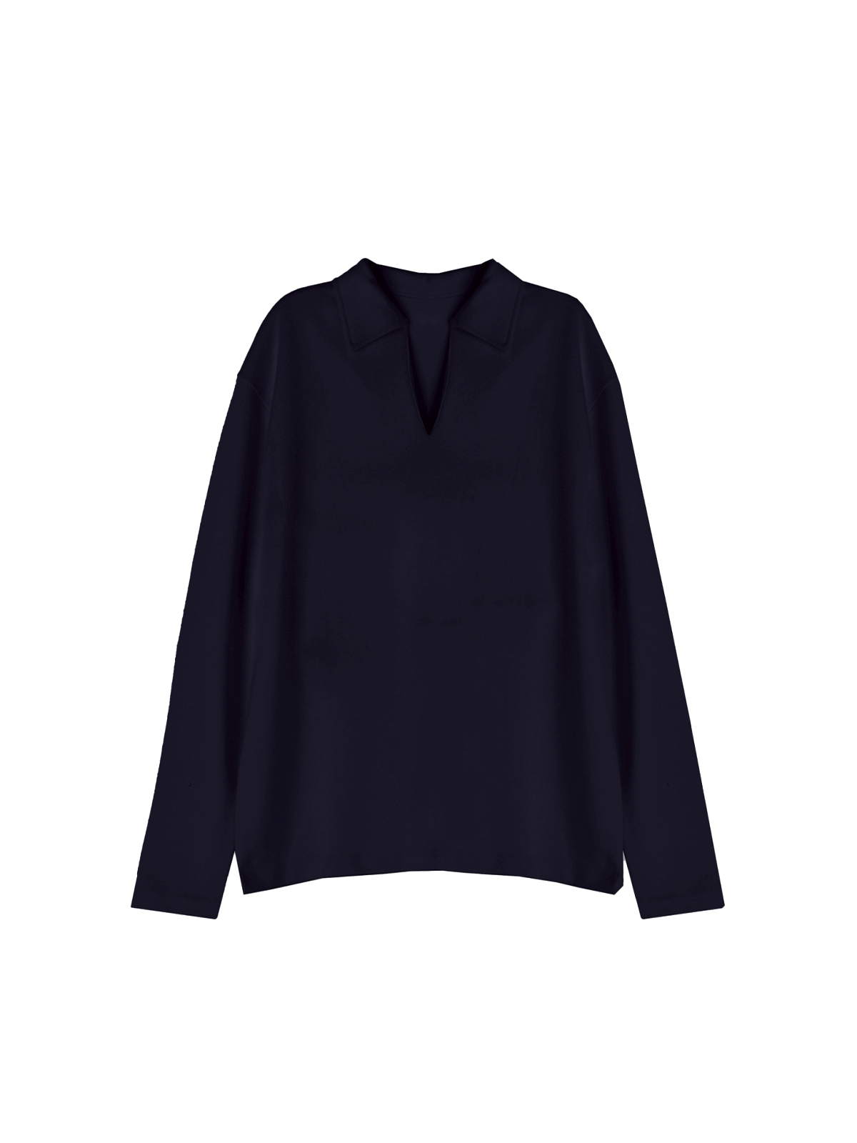 Navy blue sweater on a white background