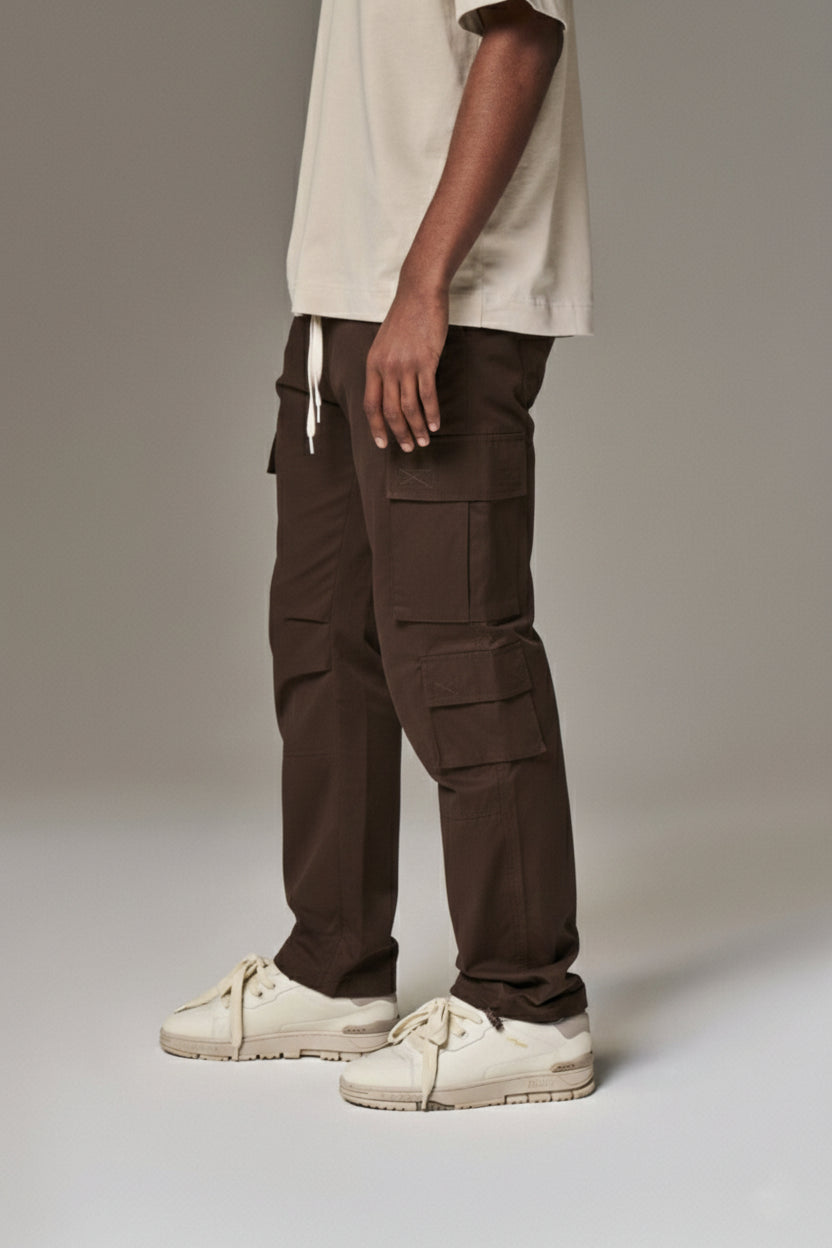 Rodeo Brown Cargo Pant with adjustable drawstring and pant with pockets