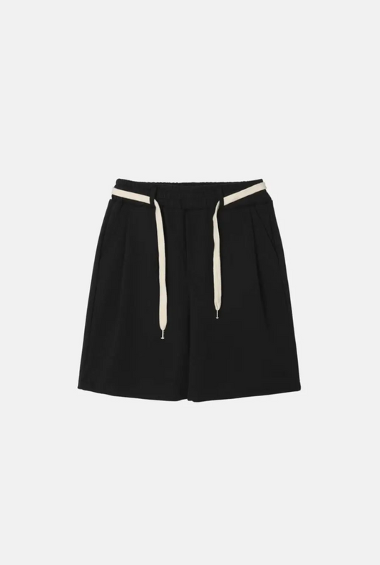 Sweat Shorts With Cotton Belt Black