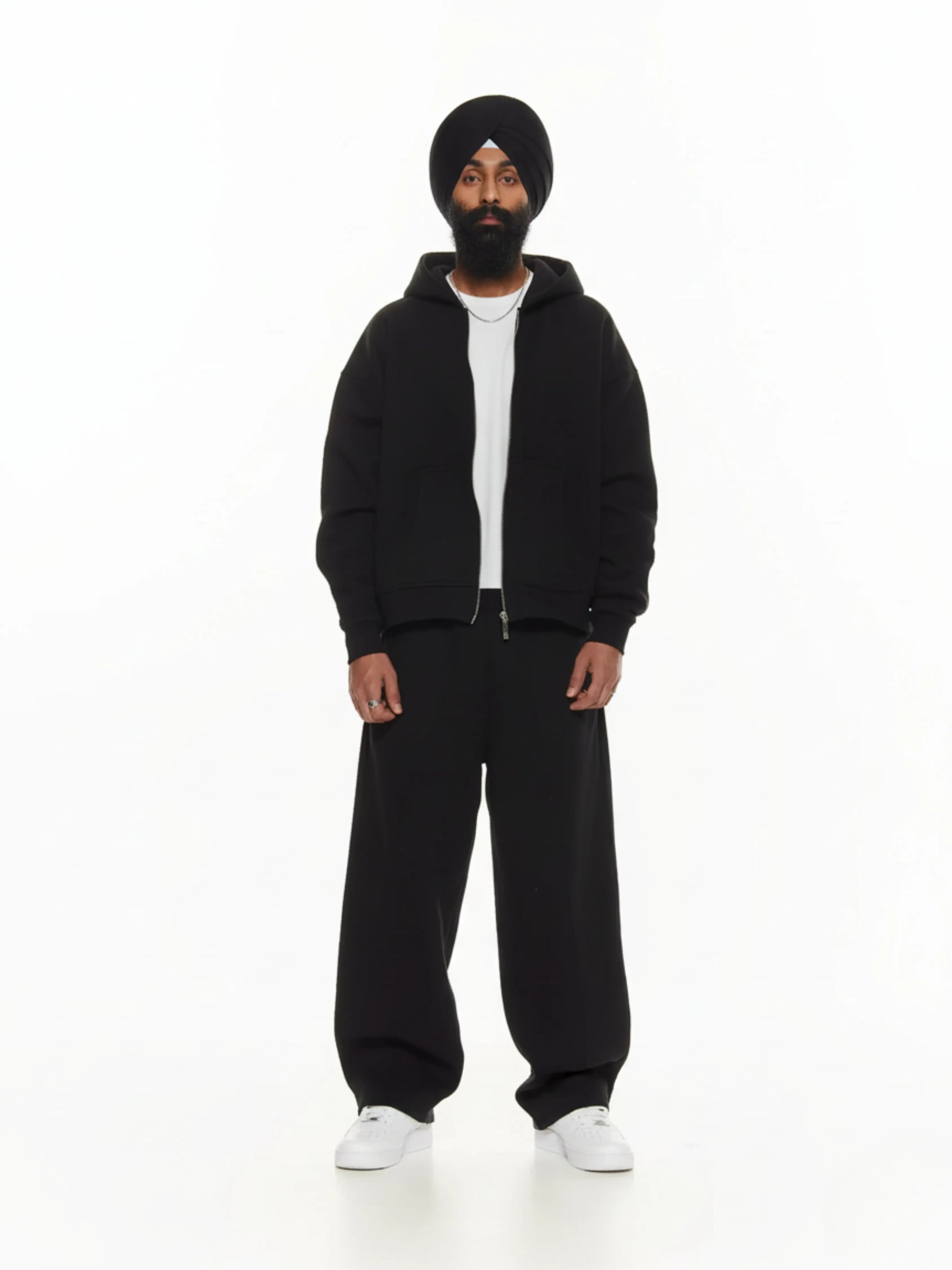 Black Cozy Zip-Up Jacket and Sweat