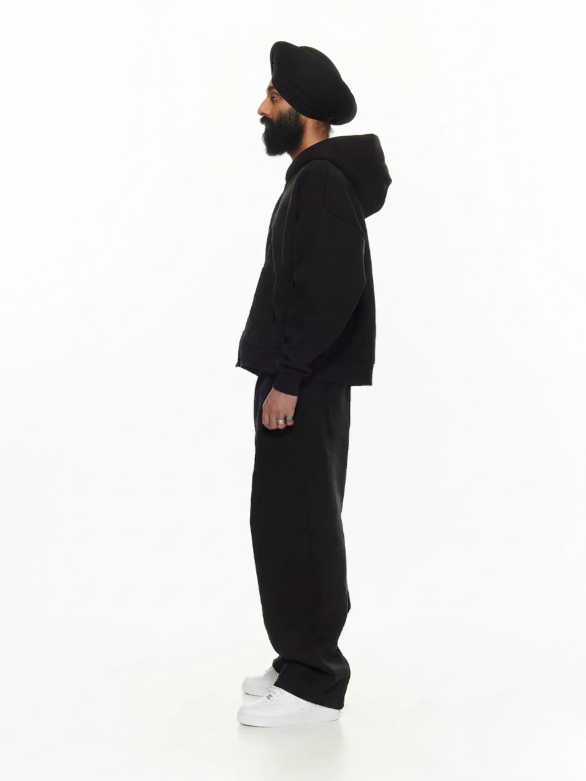 Black Cozy Zip-Up Jacket and Sweat