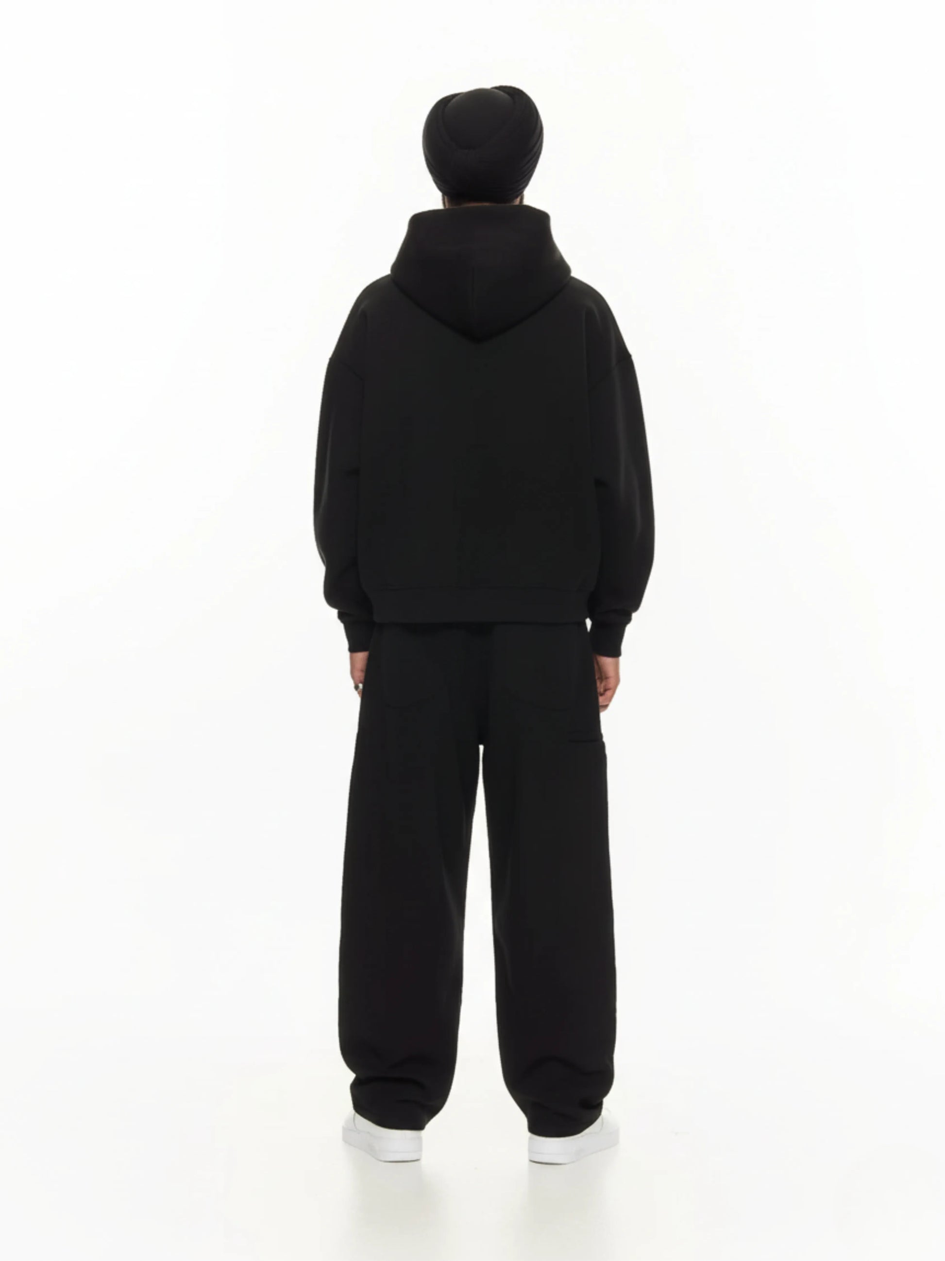 Black Cozy Zip-Up Jacket and Sweat
