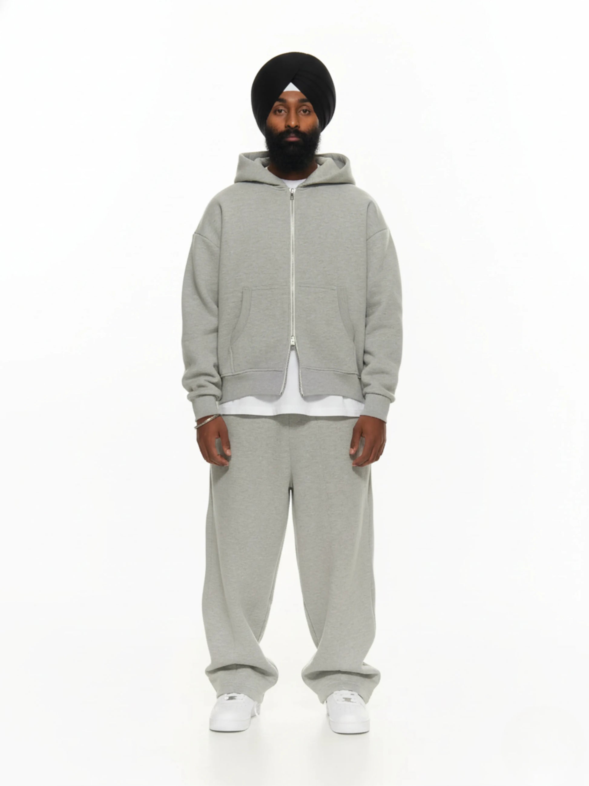 Grey Cozy Zip-Up Jacket and Sweat