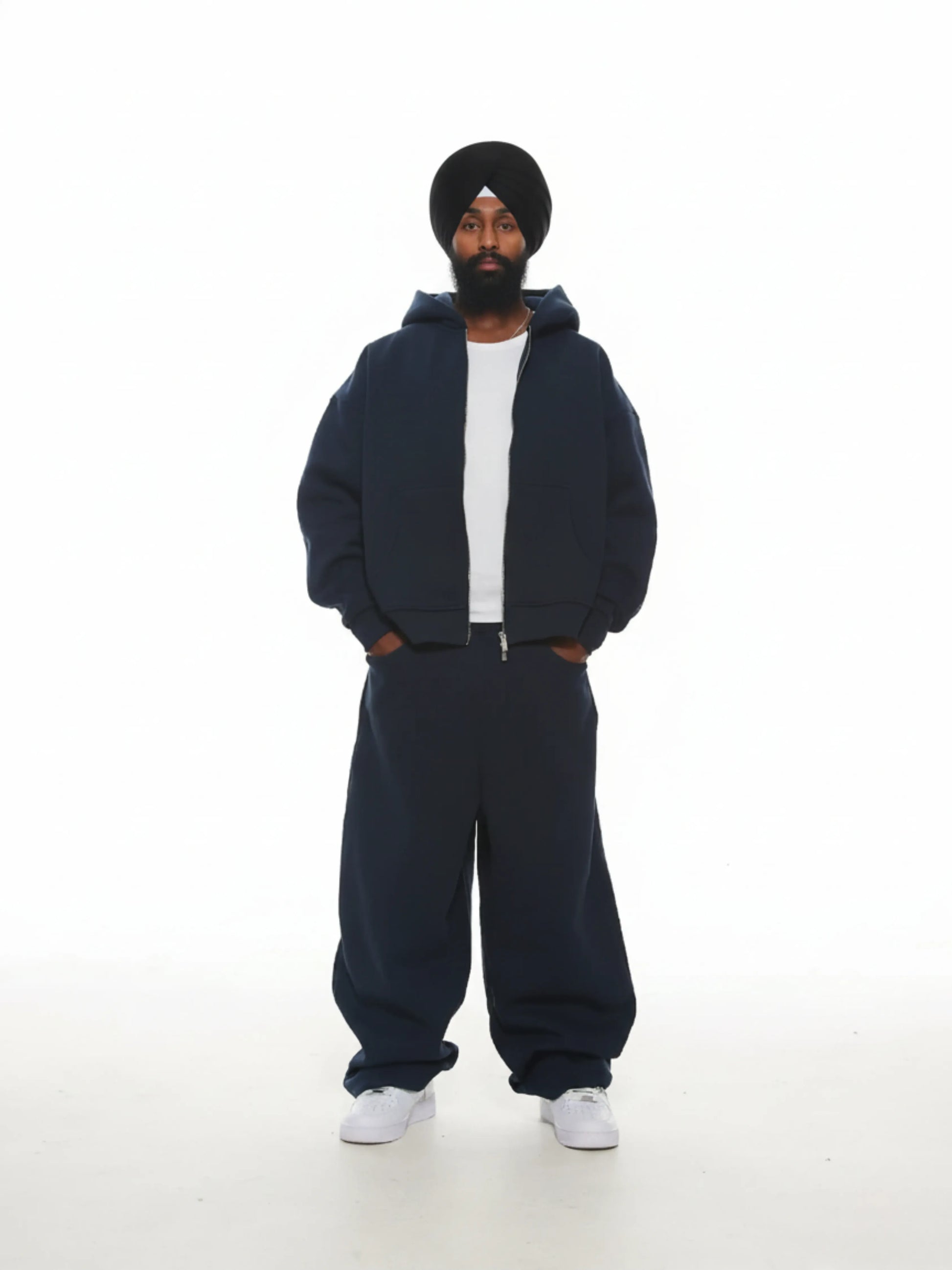 Navy Cozy Zip-Up Jacket and Sweat