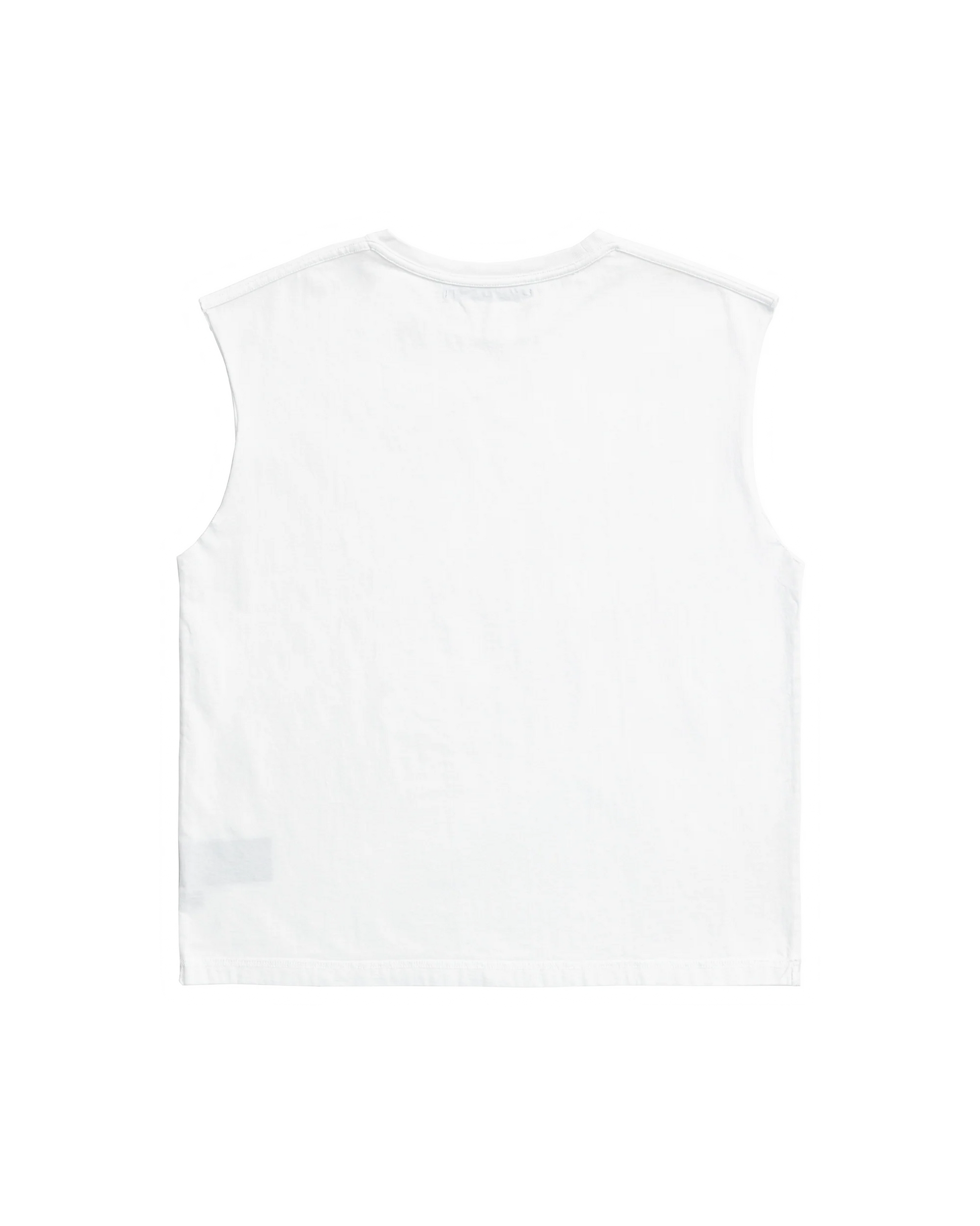 White sleeveless shirt on a white background