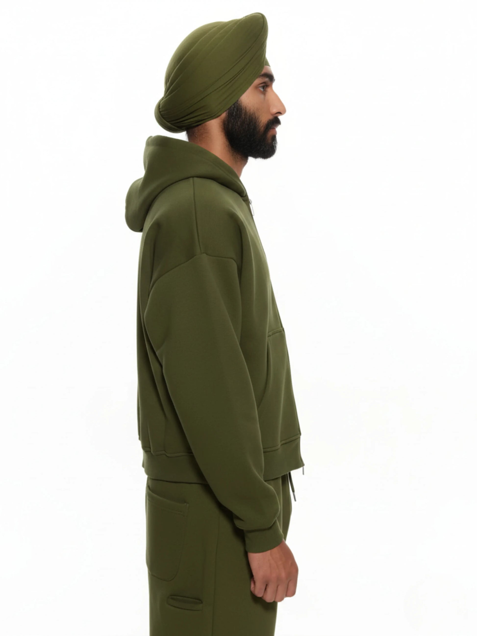 Olive Cozy Zip-Up Jacket and Sweat
